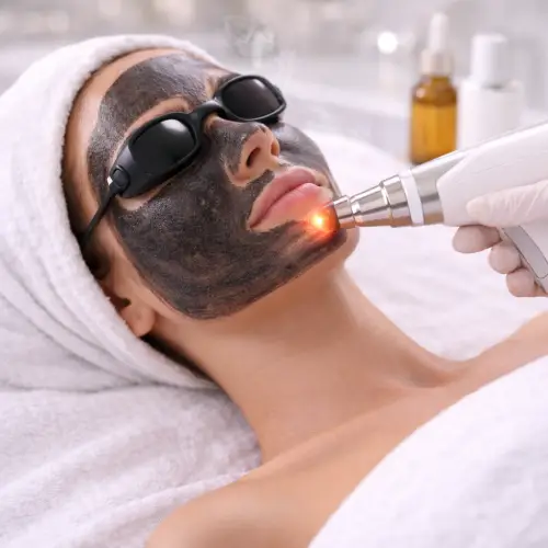 carbon-facial-cost-at-dr-gargis-skin-clinic-in-delhi-young-woman-getting-laser-carbon-peel-for-glowing-skin-pore-cleansing-and-acne-treatment